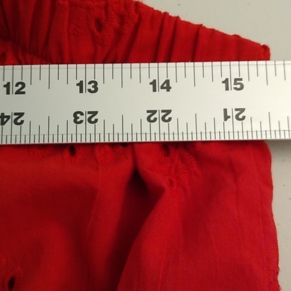 MAURICES, EYELET, SLEEVLESS, SHOULDER TIES, LINED, PEPLUM, TOP - Picture 4 of 5